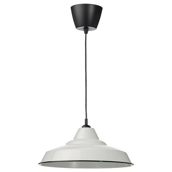 IKEA TRETTIOEN white pendant lamp with enamelled steel shade, classic rounded design #90564108