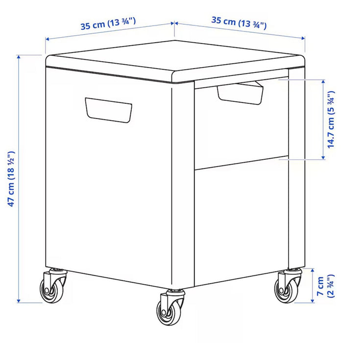 Versatile TROTTEN White Storage Unit on Castors, 35x47 cm-30474785