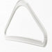 Single IKEA TRYSSE white triangular clothes hanger with anti-slip surface and swivel hook close-up