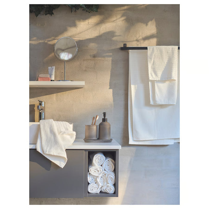 IKEA TVÅLSJÖN 3-Piece Bathroom Set — Brown Stoneware | Soap Dispenser, Toothbrush Holder & Tray
