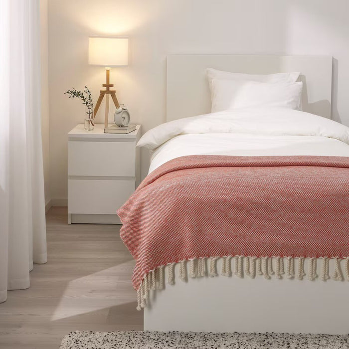 "Blush IKEA ULLTISTEL throw blanket, made of 100% wool, 170 cm x 130 cm, cozy and warm."