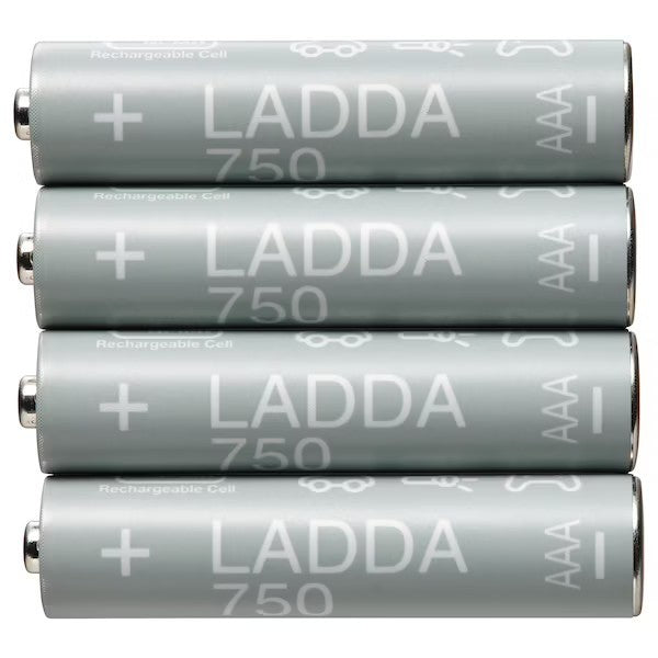 Ikea LEDFYR LED Lighting Chain with 24 Lights, Indoor Silver-Colour with LADDA Rechargeable Battery, HR03 AAA 1.2V750mAh
