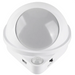White motion sensor light with two USB ports on a white background