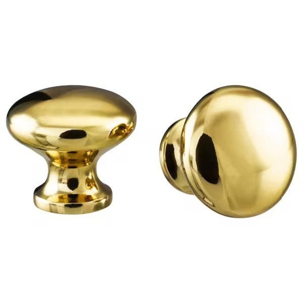 IKEA ENERYDA Knob, brass-colour, 27 mm with Cabinet knob - Brass color, 18mm