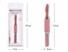 Digital Shoppy eyebrow trimmer – pink cosmetic tool with packaging dimensions: 20 cm x 7 cm, product size: 13 cm x 1.5 cm