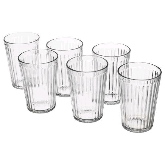 IKEA VARDAGEN Glass, clear glass, 31 cl with Drinking straws/clean brush set of 5, mixed colours and Paper napkin, white, 16x32 cm
