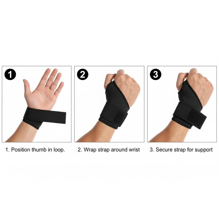 Digital Shoppy Outdoor Basketball Sports Wound Compression Wrist Bandage Black