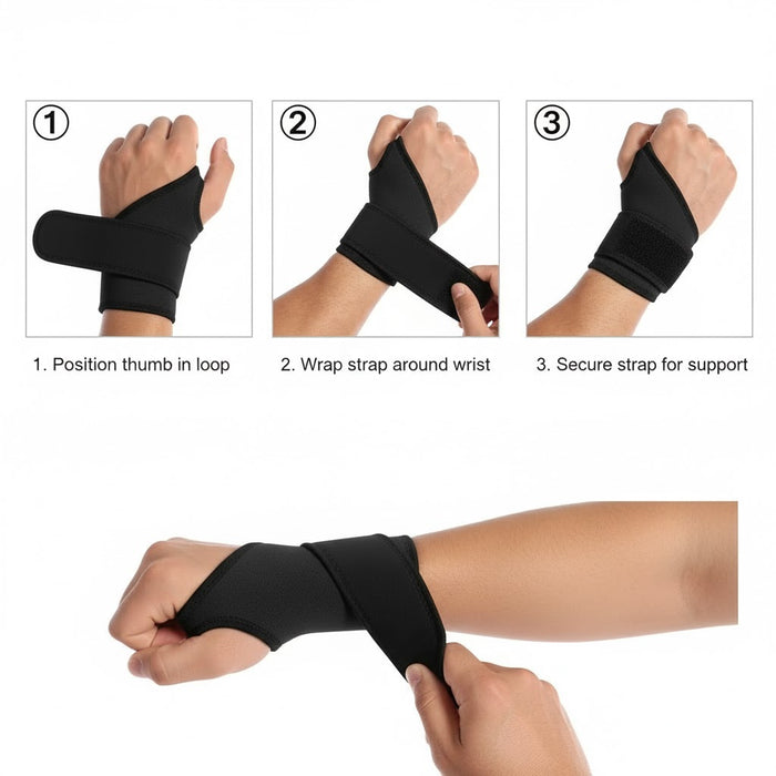 Digital Shoppy Outdoor Basketball Sports Wound Compression Wrist Bandage Black