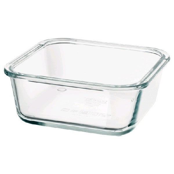 IKEA 365+ Holder for container, white Width:  15 cm ,  Depth:  23 cm  &Food container, square/glass 600 ml  & 1.0 L