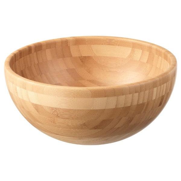IKEA  SKOGHALL Salad tongs with  BLANDA MATT Serving bowl, bamboo, 28 cm