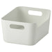 IKEA UPPDATERA white storage box 24x17cm rectangular with carry handles recycled plastic #00546468