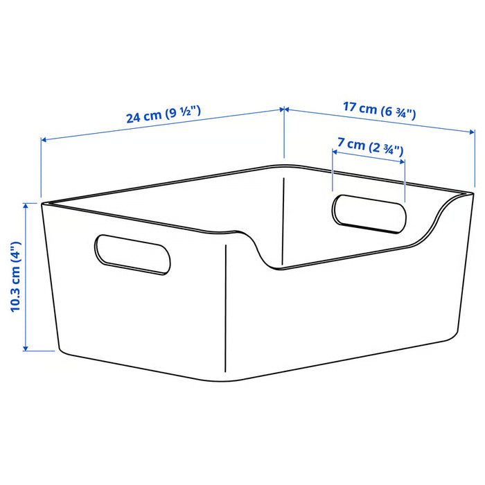 IKEA UPPDATERA white box dimension illustration showing width depth and height measurements