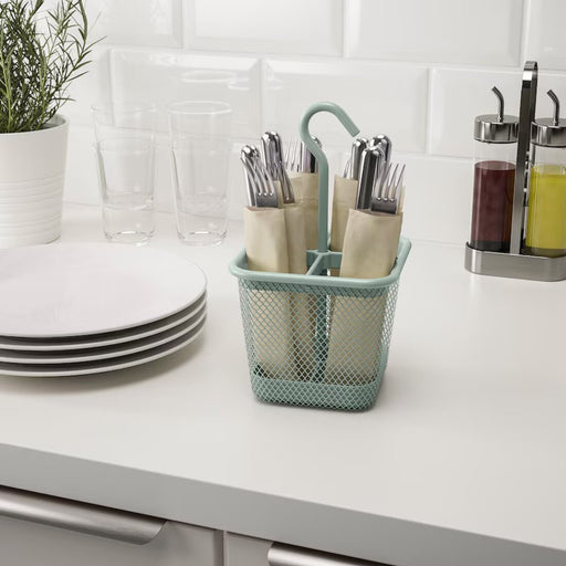 Stylish and practical UPPDATERA Cutlery Caddy by IKEA, in refreshing pale green, size: 12x12 cm (4 ¾x4 ¾ inches)-60537526