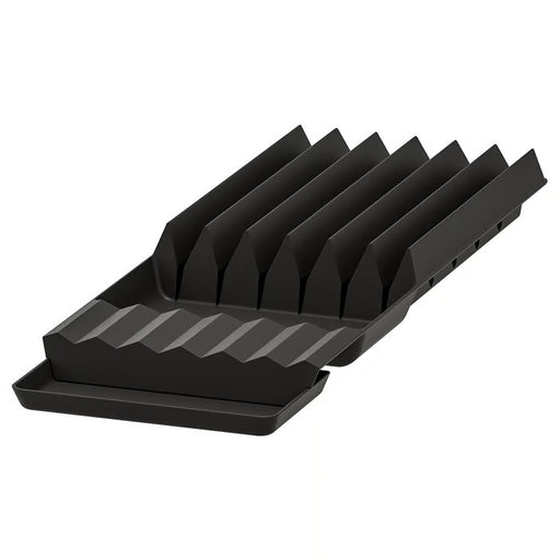 IKEA UPPDATERA knife rack anthracite angular drawer insert holds 8 knives recycled plastic #50486419