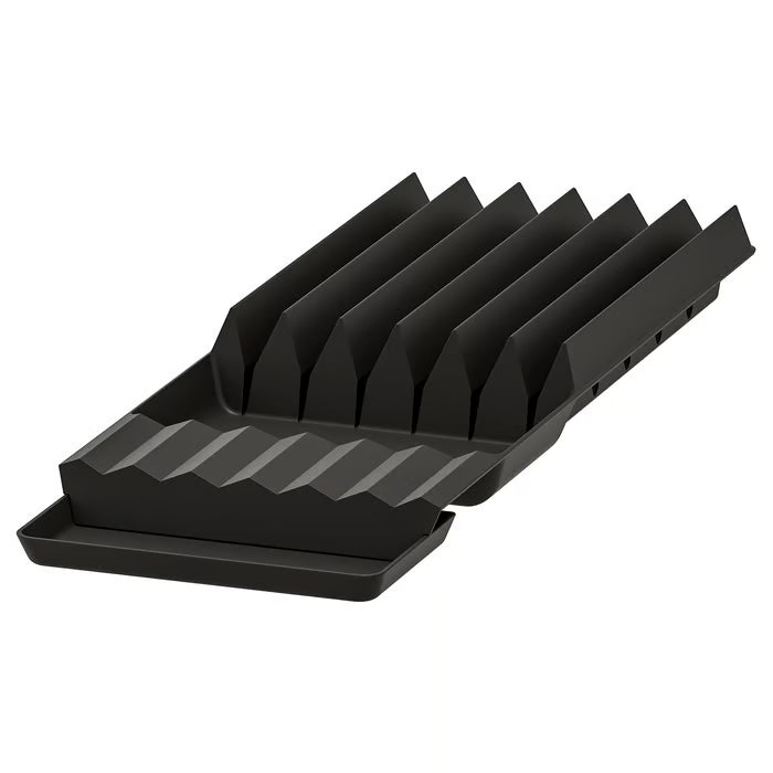 IKEA UPPDATERA knife rack anthracite angular drawer insert holds 8 knives recycled plastic #50486419