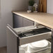 Open kitchen drawer with IKEA UPPDATERA anthracite knife rack organising knives neatly