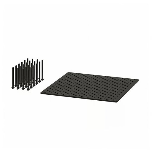 IKEA UPPDATERA pegboard drawer organiser anthracite 60cm with 24 pegs in flat lay product view #30486420