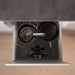  IKEA UPPDATERA black pegboard drawer organisers holding pots and pans in deep kitchen drawer