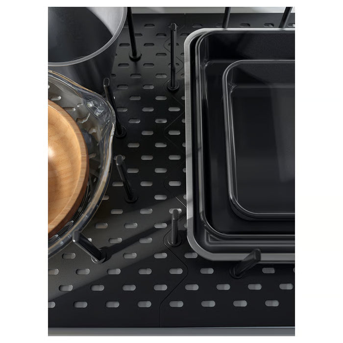 IKEA UPPDATERA Pegboard Drawer Organiser — Anthracite, 60cm | Customisable Kitchen Drawer Storage