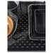 IKEA UPPDATERA pegboard organiser anthracite pegs holding mint green and white plates and bowls in kitchen drawer