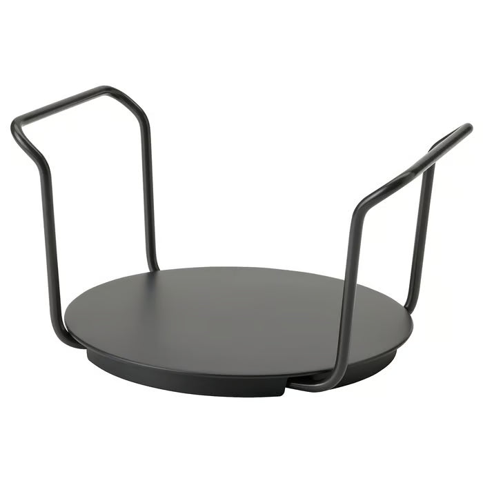 IKEA UPPDATERA anthracite plate holder with plates stacked inside #704.864.23