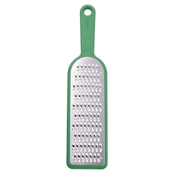 IKEA UPPFYLLD grater with handle bright green with stainless steel blades and protective cover #70529149