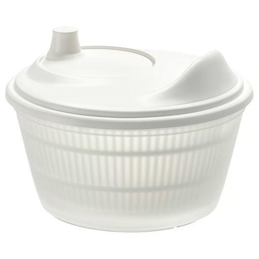 IKEA UPPFYLLD white salad spinner with straining basket and vertical handle, round 23cm bowl #40521951