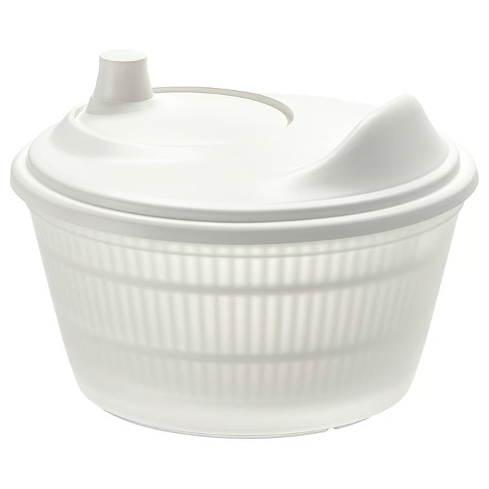 IKEA UPPFYLLD white salad spinner with straining basket and vertical handle, round 23cm bowl #40521951