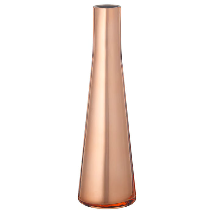 IKEA UPPGJORD vase copper colour 21cm tapered glass handcrafted mouth-blown standalone view #10447726