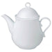 Classic white IKEA UPPLAGA ceramic teapot with 1.2 liter (1.3 qt) capacity, featuring a removable lid and ergonomic handle for comfortable pouring.

