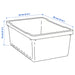IKEA UPPSNOFSAD storage box transparent white 35x25x14 cm product shot showing full dimensions