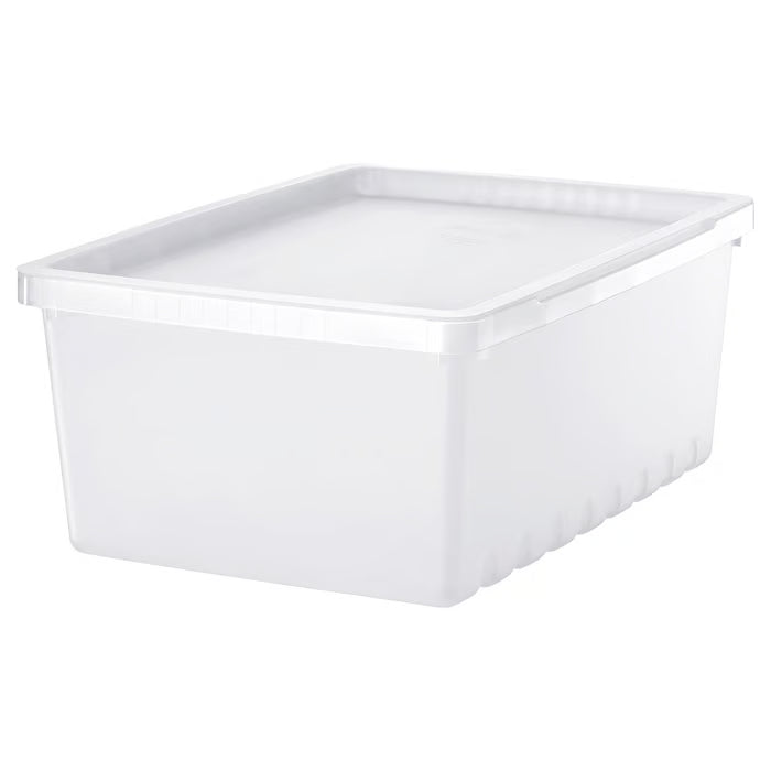 IKEA UPPSNOFSAD transparent storage box with lid 9L polypropylene rectangular organiser #49630074
