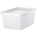 IKEA UPPSNOFSAD transparent plastic storage box with lid 25x17x12 cm front view #69630073