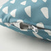 IKEA UTSÅDD pet cushion in turquoise blue showing water-resistant fabric with abstract white pattern