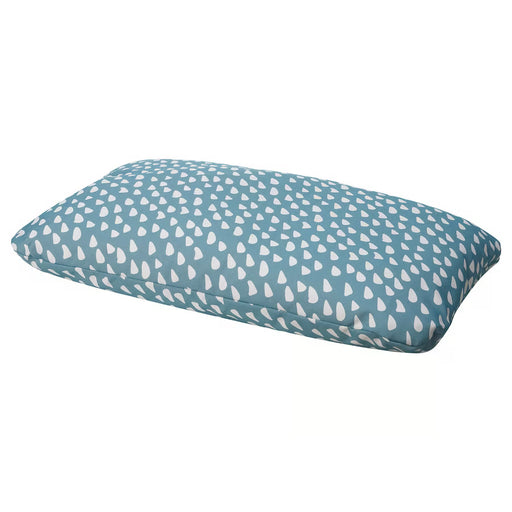  IKEA UTSÅDD blue pet cushion 48x75 cm with white dot pattern, front view, for medium dogs and large cats #40567741