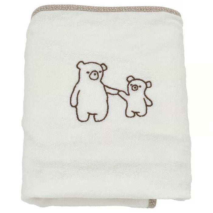 IKEA VÄDRA babycare mat cover white terry organic cotton 48x74cm with bear print on changing mat #40625227