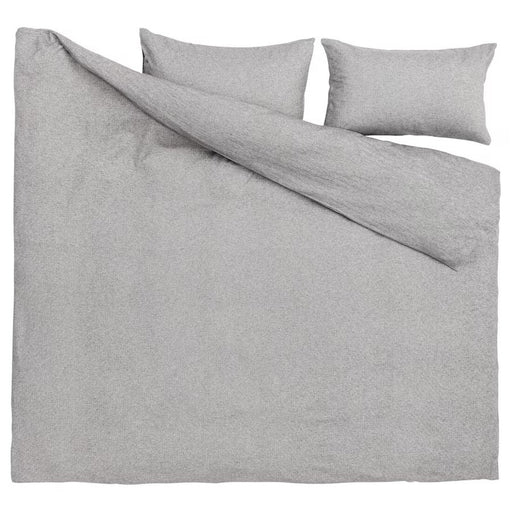 Matching pillowcases with dark grey and white design on IKEA VÄSTKUSTROS duvet cover