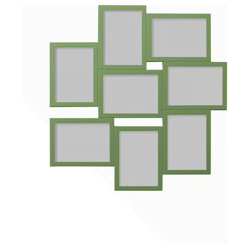 IKEA VÄXBO green collage frame for 8 photos, 13x18 cm, front view #30622069