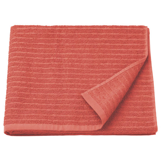 IKEA VÅGSJÖN orange-red cotton bath towel 70x140cm, rectangular, ribbed terry texture #10610543