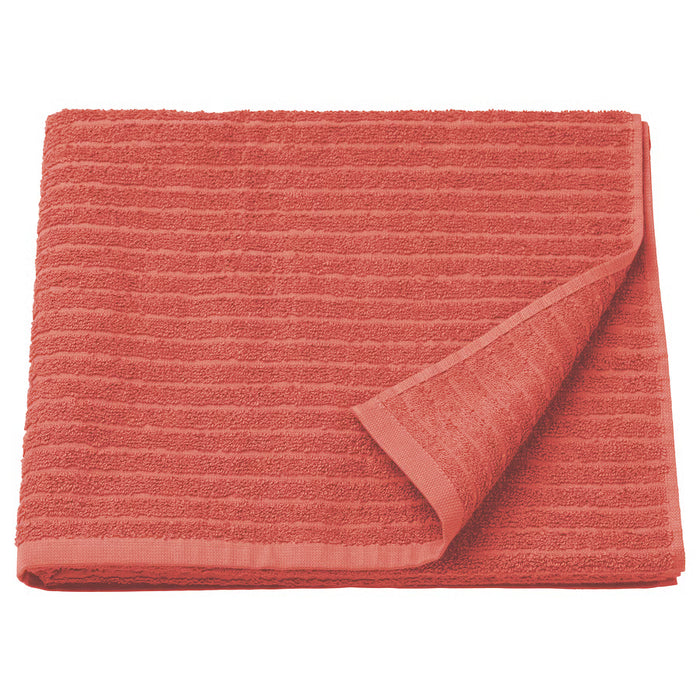 IKEA VÅGSJÖN orange-red cotton bath towel 70x140cm, rectangular, ribbed terry texture #10610543