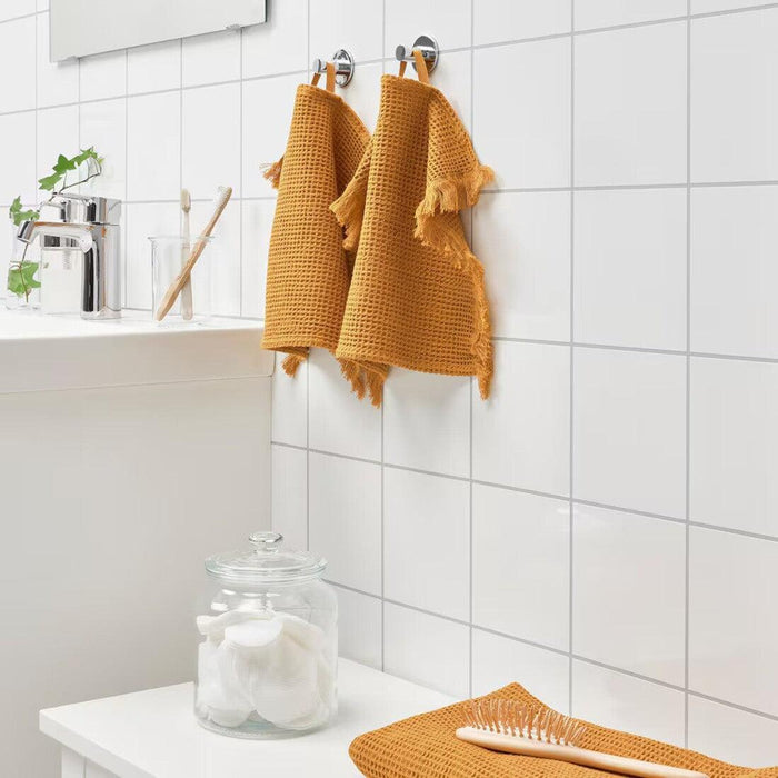 IKEA VALLASÅN bath towel dark yellow 70x140 cm withHand towel, 40x70 cm with Washcloth, 30x30 cm
