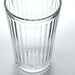 Single IKEA VARDAGEN clear glass tumbler with vertical ridges on reflective surface, 43 cl