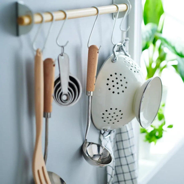 IKEA VARDAGEN Ladle, stainless steel/beech, 33 cm with RORT Spoon, round/beech