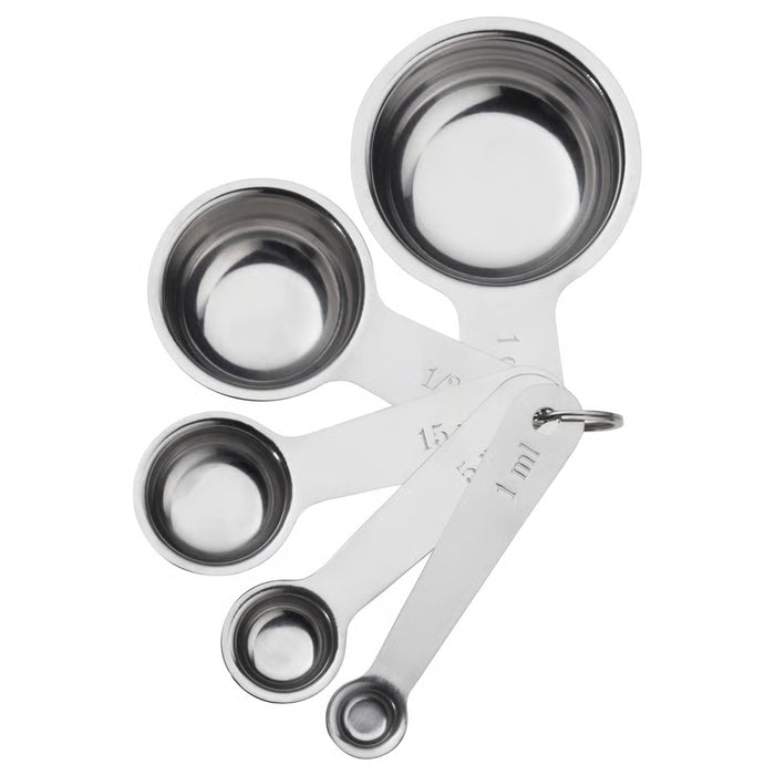 IKEA VARDAGEN stainless steel measuring cups nested compactly with measurements marked on handles