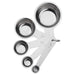 IKEA VARDAGEN stainless steel measuring cups nested compactly with measurements marked on handles