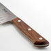 Knife with wooden handle on a white background
