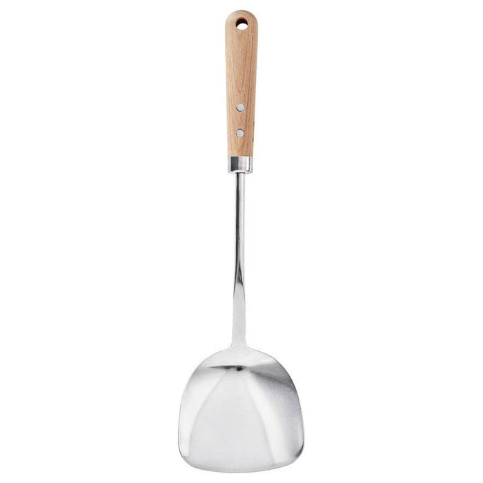 IKEA GULDSPARID Kadai wok with lid, 26 cm with VARDAGEN Wok spatula, stainless steel/beech, 36 cm