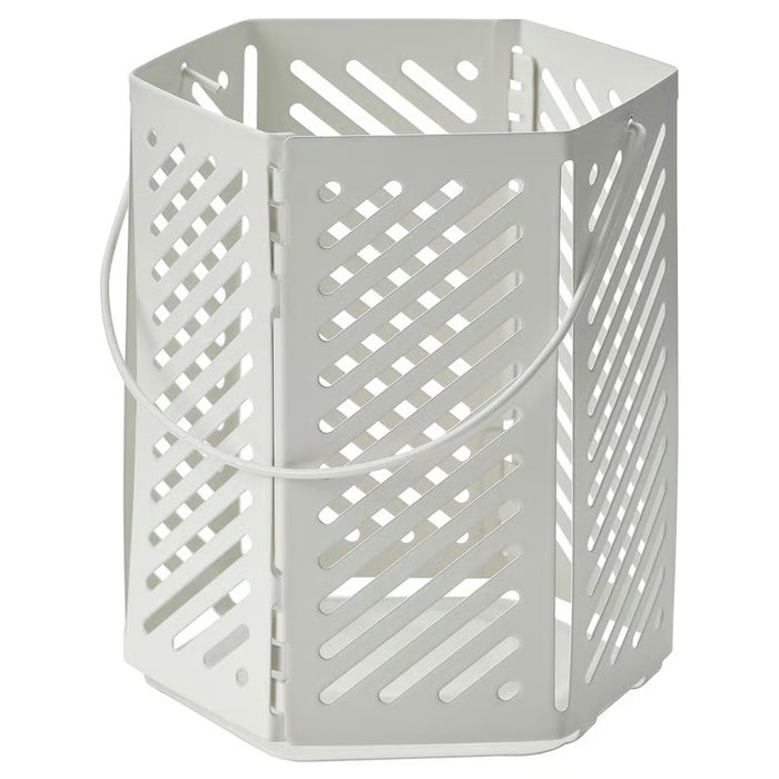 IKEA VÅRSYREN white tealight lantern with perforated pattern and handle #30581785