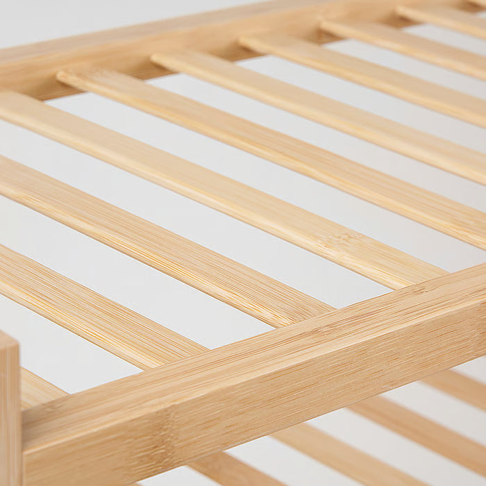 IKEA VASSKÄR bamboo shoe rack 60cm side profile showing height and tier spacing
