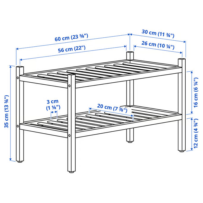 IKEA VASSKÄR Bamboo Shoe Rack — Holds 6 Pairs, Stackable | Hallway & Entryway
